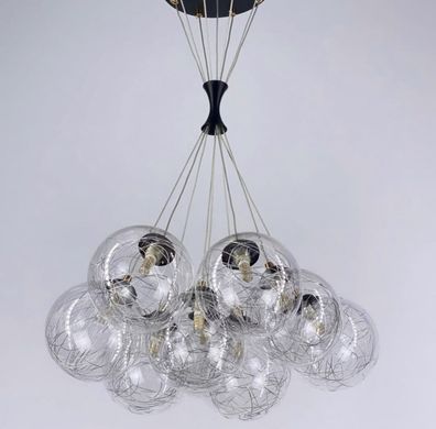 Підвісний світильник Transparent Bubbles на 9 плафонів з металевою ниткою 371/9