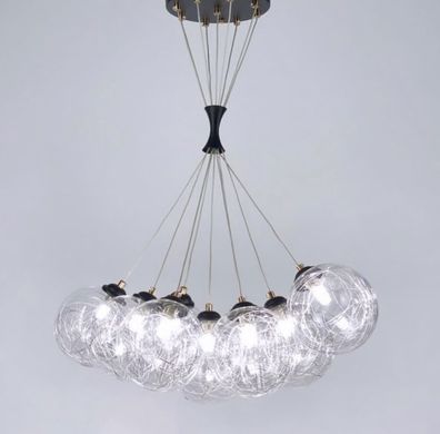 Подвесной светильник Transparent Bubbles на 7 плафонов с металлической нитью 371/9