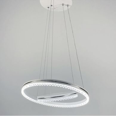 Біла LED люстра на 2 кільця з хромованою смужкою A 55060/2P WH+CR