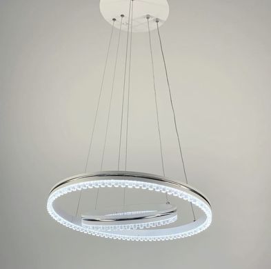 Белая LED люстра на 2 кольца с хромированной полоской A 55060/2P WH+CR