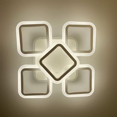 Стельова біла люстра LED на 4+1 ріжки-квадрати A 2400/4+1 S WH