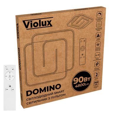 Люстра з пультом та пам'яттю квадратна 90 Ват до 18м² Violux Domino