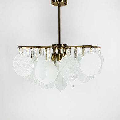 Латунный светильник с уникальными стеклянными пластинами d 60 или 80 см AT 11