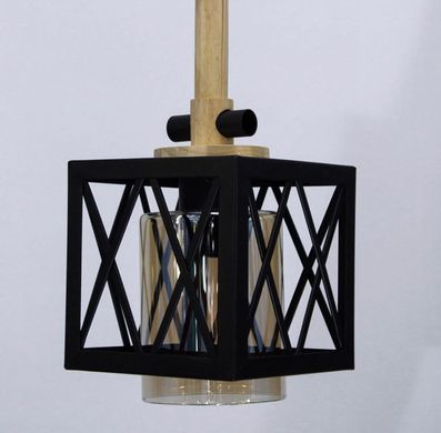 Підвісний світильник з елементами дерева та метала 12302/1