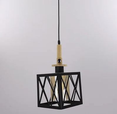 Подвесной светильник с элементами дерева и металла 12302/1