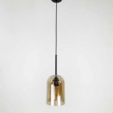 Черный светильник с двойным янтарным плафоном AA 330/1 BK+AM