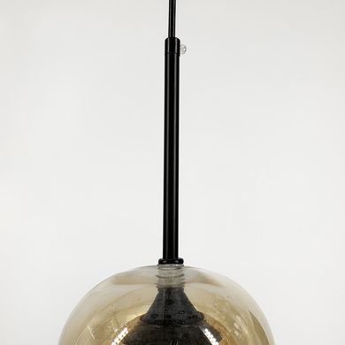 Чорний світильник із подвійним янтарним плафоном AA 330/1 BK+AM