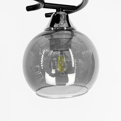 Современная люстра в черном корпусе на 3 графитовых плафона 11585/3D