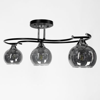 Современная люстра в черном корпусе на 3 графитовых плафона 11585/3D