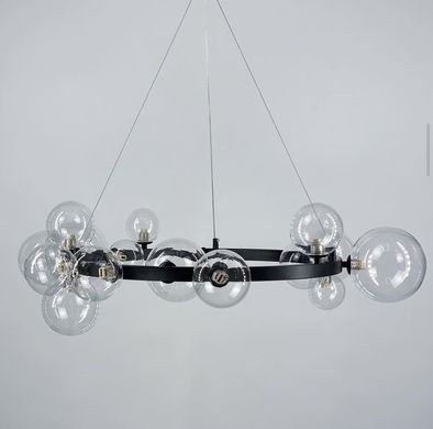 Світильник з 15 прозорими плафонами-кулями різного діаметру AT 32/15 BK