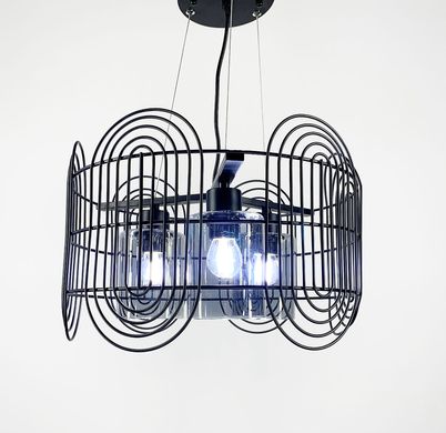 Підвісна люстра в стилі лофт на 3 лампи у чорному корпусі 12018/3 BK