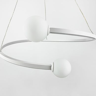 Дизайнерская белая LED люстра Ring с 2 белыми плафонами в 2-х размерах De 1C WH