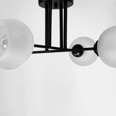Современная плафонная люстра в черном корпусе на 4 лампы 4222/4G