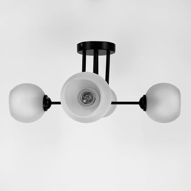 Сучасна плафонна люстра в чорному корпусі на 4 лампи 4222/4G