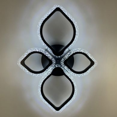 Стельова LED люстра в чорному корпусі на 4 листочки A 2522/2+2