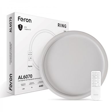 Светодиодный Smart светильник с пультом до 18 м² Feron AL6070 RING 70W
