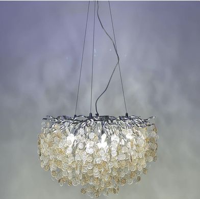 Волшебный светильник в серебряном цвете с пластинами из комбинированного стекла Y 09 CH