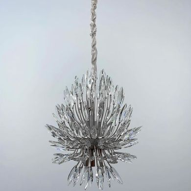 Кришталева срібна люстра репліка Lily Buds на 9 ламп MD 8058 S Satin