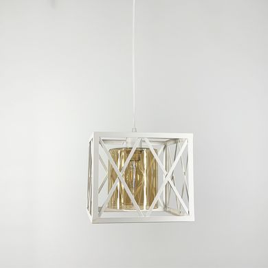 Подвесной светильник в белом геометрическом каркасе 11535/1 WH