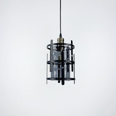 Вінтажний підвісний світильник у чорному каркасі 12025/1