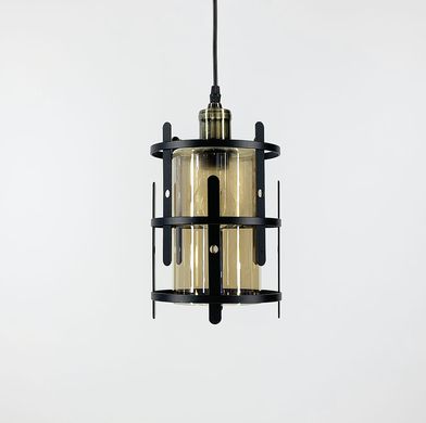 Винтажный подвесной светильник в черном каркасе 12025/1