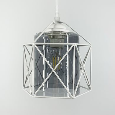 Світильник підвісний в білому корпусі з скляним плафоном 11770/1 WH