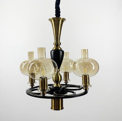Классическая подвесная люстра с янтарными плафонами ZL 1570