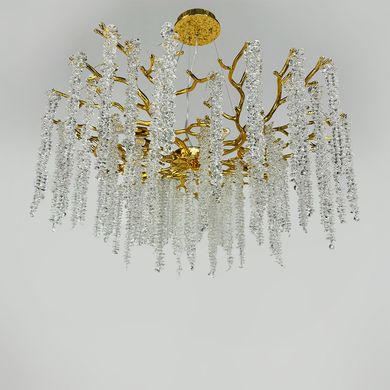 Изысканная подвесная золотая люстра с хрустальными камнями 33001 GD