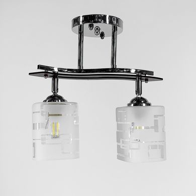 Потолочный светильник в серебряном корпусе на 2 плафона 6032/2 CR