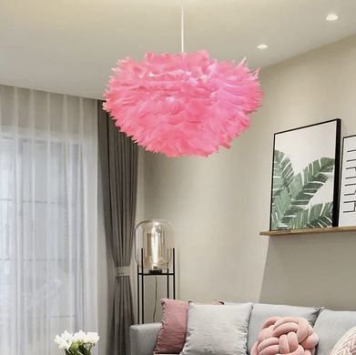 Светильник с натуральными перьями розового цвета AS 136 PK