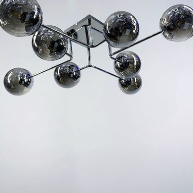 Современная потолочная люстра с графитовым граненым плафоном. 2693 CR+GR