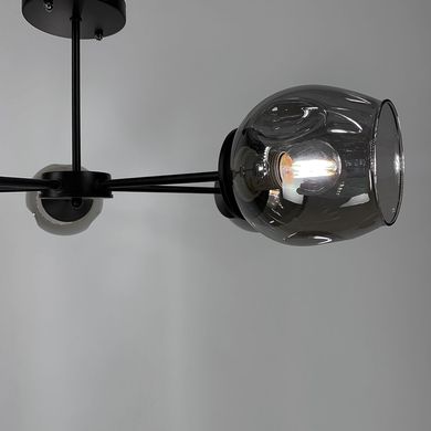 Современная потолочная люстра в черном корпусе на 5 плафонов 91069/5 BK