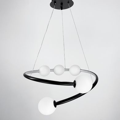 Дизайнерская черная LED люстра с акриловыми шариками 901-600 BK LED+G9*2