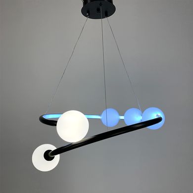 Дизайнерська чорна LED люстра з акриловими кульками 901-600 BK LED+G9*2