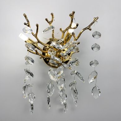 Изысканное золотое бра DIAMINA с хрустальными камнями W 33007/2 S GD