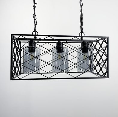 Современная люстра в стиле Loft на три лампы с плафонами графит или янтарь 12607/3